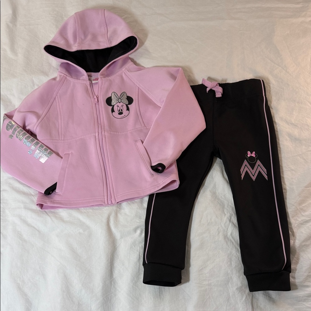 Disney Pink and Black Kids Matching Set Size 2T
